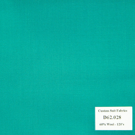  D62.028 Kevinlli V4 - Vải Suit 60% Wool - Xanh Lơ Trơn